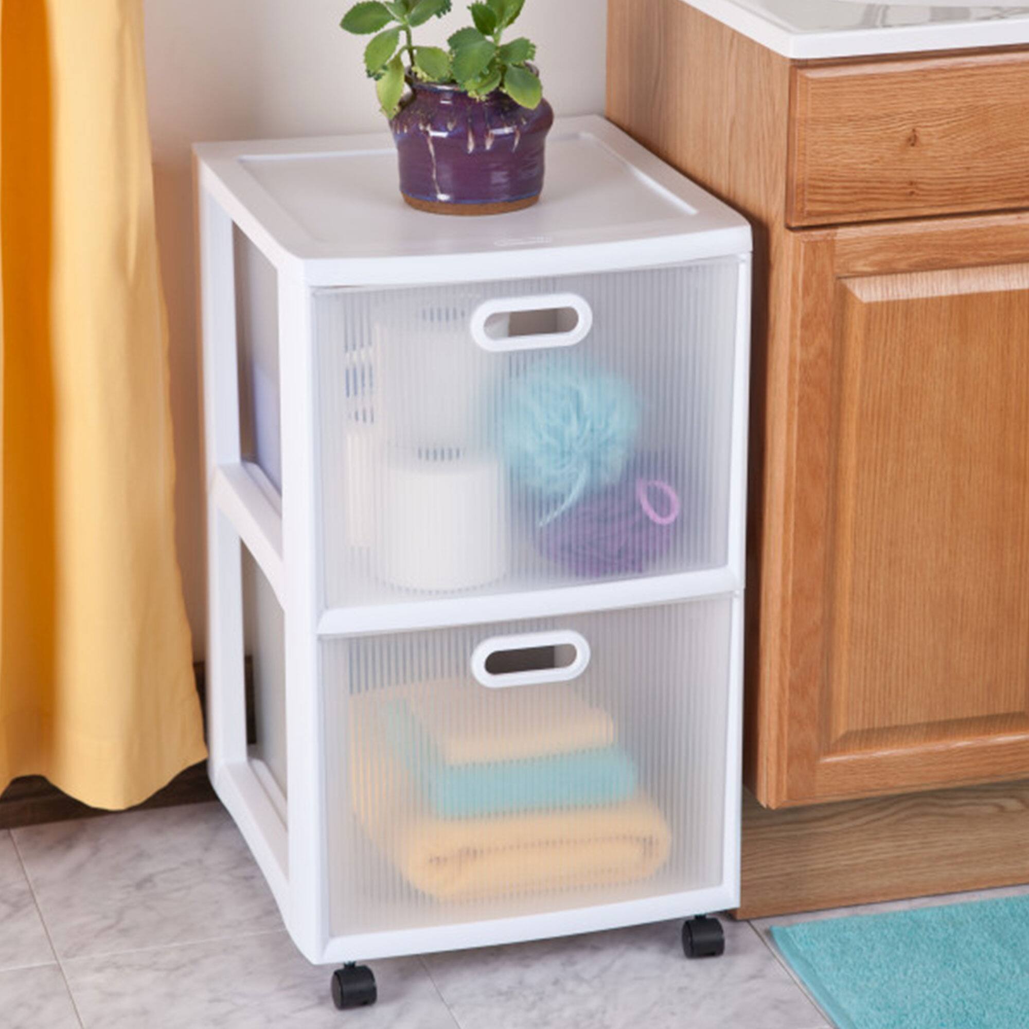 Alt View 2. Sterilite - Sterilite Ultra 2 Drawer Filing Storage Cart, Plastic Rolling Organizer, 4 Pack.