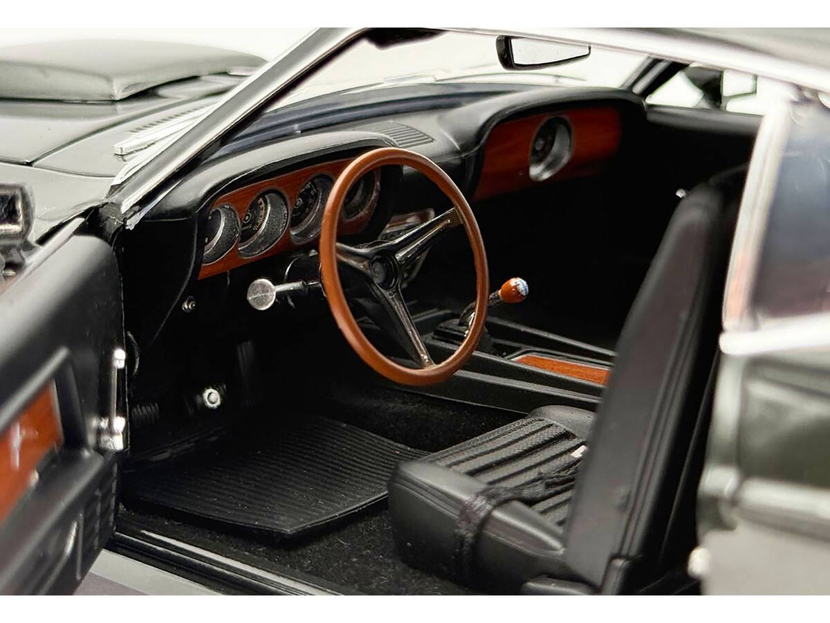 Left. ACME - 1969 Ford Mustang BOSS 429 Black Jade Metallic Limited Edition to 429 pieces Worldwide 1/18 Diecast Model Car by ACME - Black.