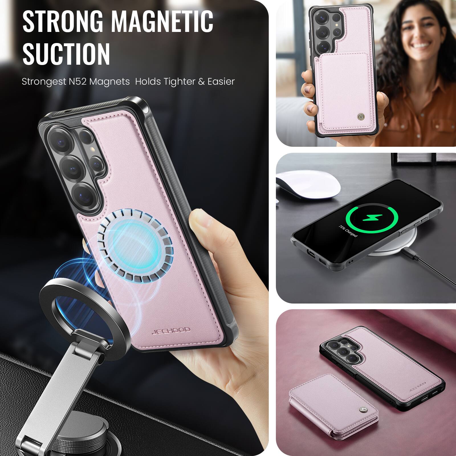 STRONG MAGNETIC SUCTION  
Strongest N52 Magnets Holds Tighter & Easier  
7 Curved ECHOOD