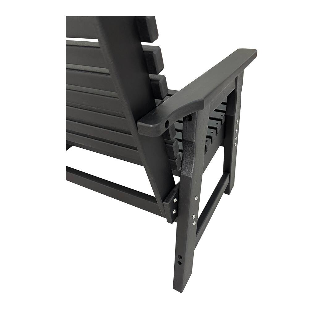 Alt View 7. Fortune Candy - Poly Lumber Outdoor Bench, HDPE All-Weather Bench, Never Rots or Fades, for Patio, Porch, and Garden (2-Seater, Black) - Black.