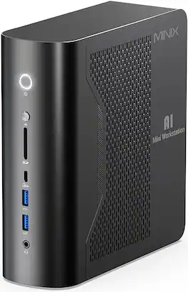 MINIX - ER939-AI Mini PC, AMD Ryzen AI Max+ 395, 64GB DDR5/2TB PCIe 4.0 SSD, Radeon 8060S, 100+ TOPS AI, WiFi 7, 4 x 8K Output - Black