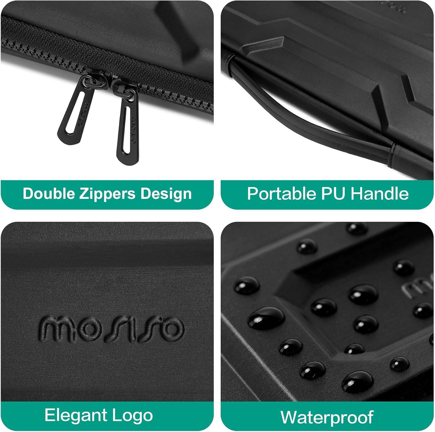 - Double Zippers Design
- Portable PU Handle
- Elegant Logo
- Waterproof