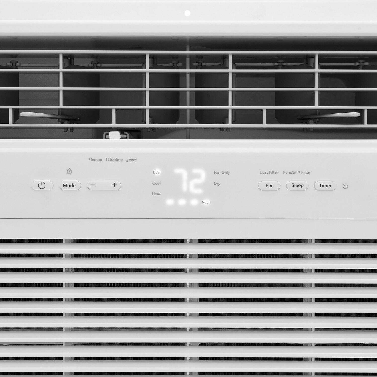 Mode *Indoor Outdoor Vent - + Eco Cool Heat Fan Only 12 Dry Auto Dust Filter PureAir™ Filter Sleep Timer