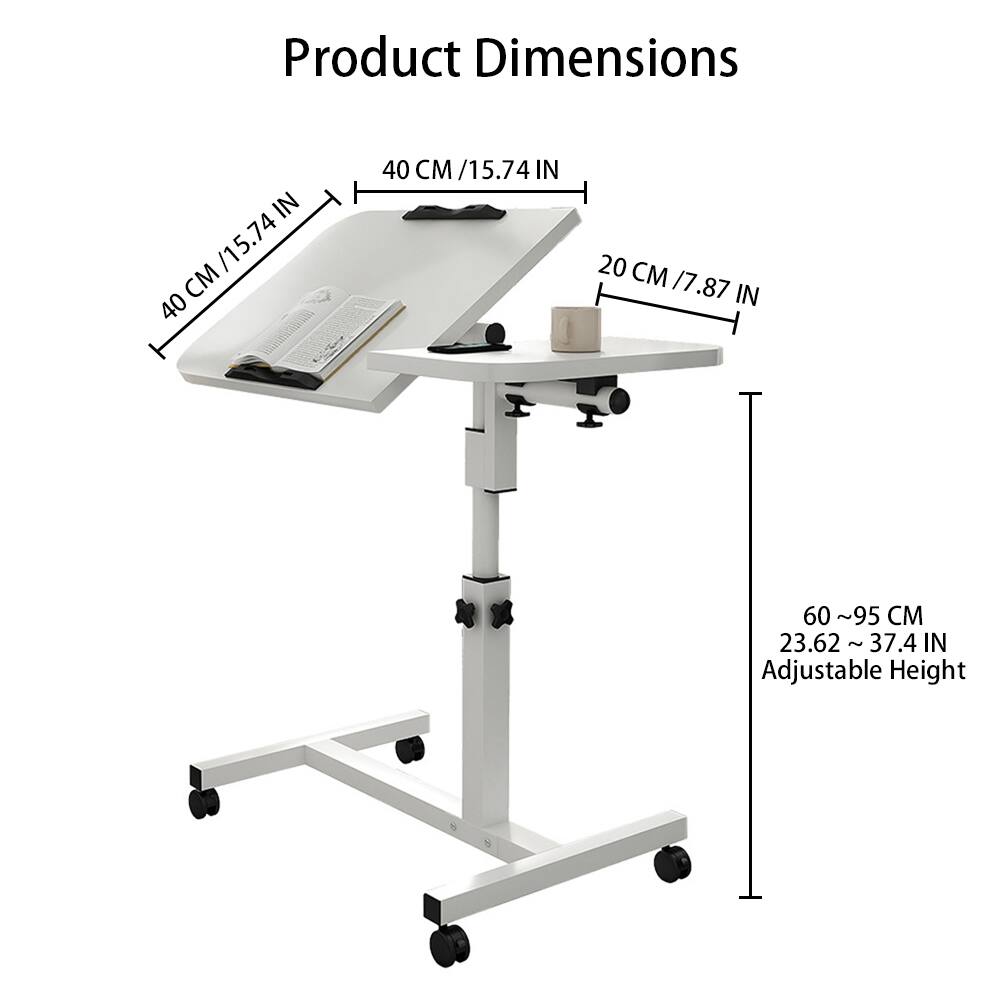 Product Dimensions

- Width: 40 CM / 15.74 IN
- Depth: 20 CM / 7.87 IN
- Height: 60 ~ 95 CM / 23.62 ~ 37.4 IN (Adjustable Height)