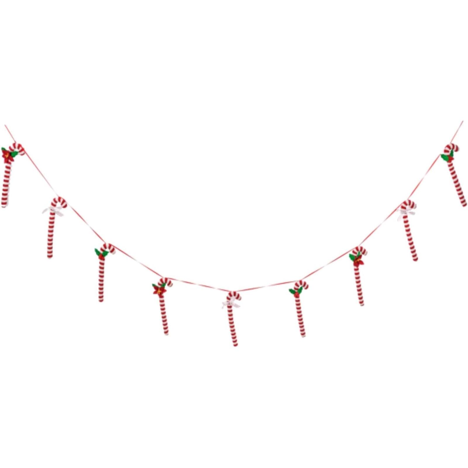 Back. Ganz - Ganz Red and White Candy Cane Polyester Christmas Garland Stand 72 Inches Long - Red.
