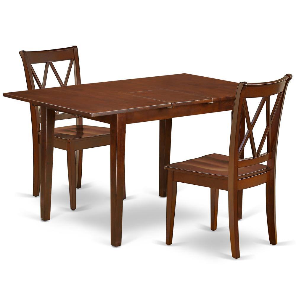 Back. East West Furniture - Dining Room Set Mahogany - Brown.