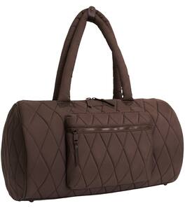 Max Studio - 20-Inch Large Nylon Diamond-Quilted Roll-Front Duffle Bag - 236-CHOCOLATE