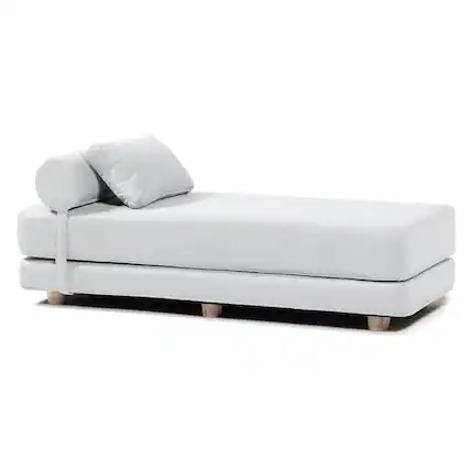 Front. Jaxx - Jaxx Avida Daybed Fold Out Queen Sleeper, Premium Boucle: White - White.