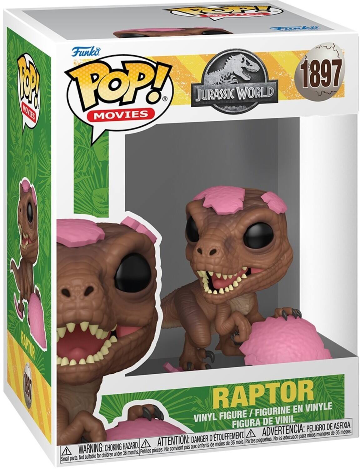 POP! Funko. A TOP! 1897 - JURASSIC WORLD MOVIES RAPTOR EN VINYLE FIGURE / FIGURINE VINYL DE VINIL FIGURA DE VINIL. ADVERTENCIA: para niños menores de 36 meses. DANGER pequeñas partes. No es adecuado. ATTENTION: aux enfants de moins de 36 mois. Partes WARNING: CHOKING HAZARD. Petites pièces. Ne convient pas for children under 36 months, Small parts. Not suitable.