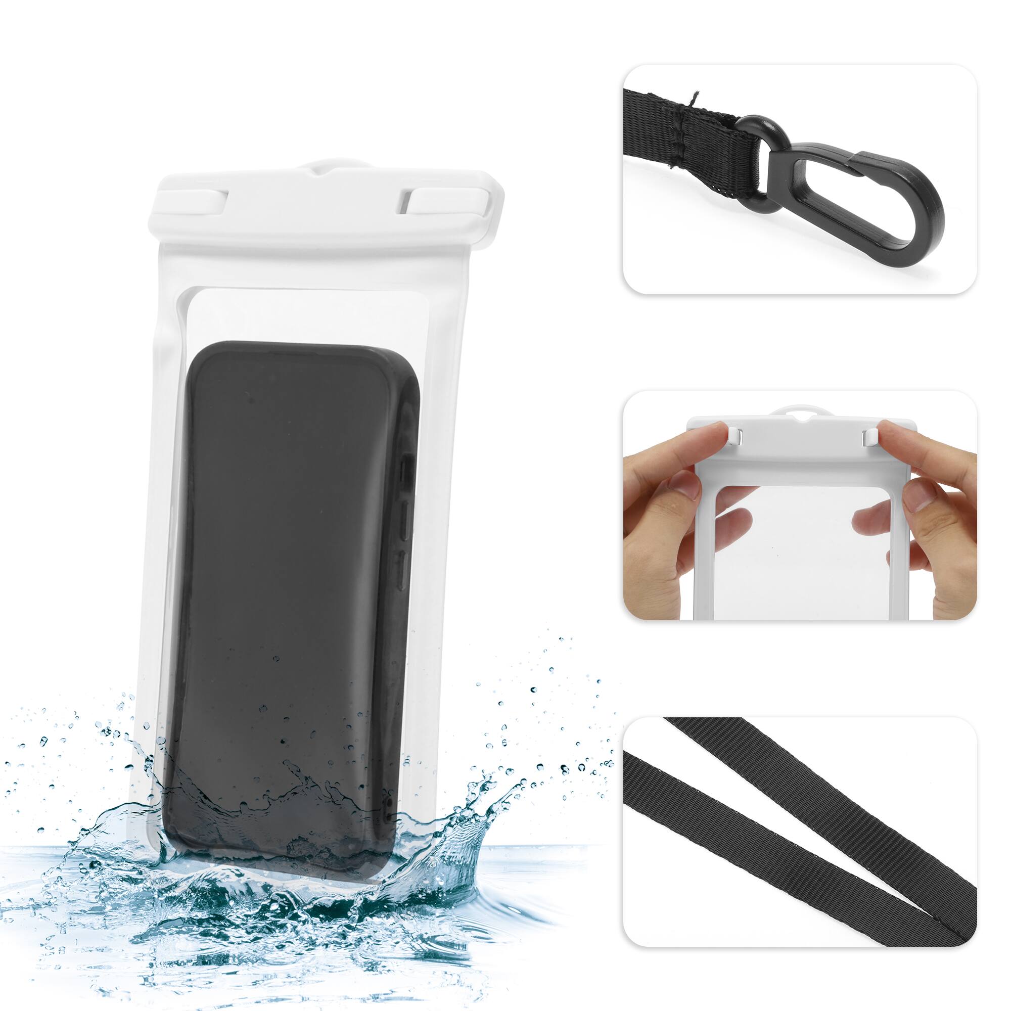 Alt View 2. Unique Bargains - 2pcs Mobile Waterproof Bag Universal Waterproof Case Compatible for Phone 4.53"x8.27" - White.