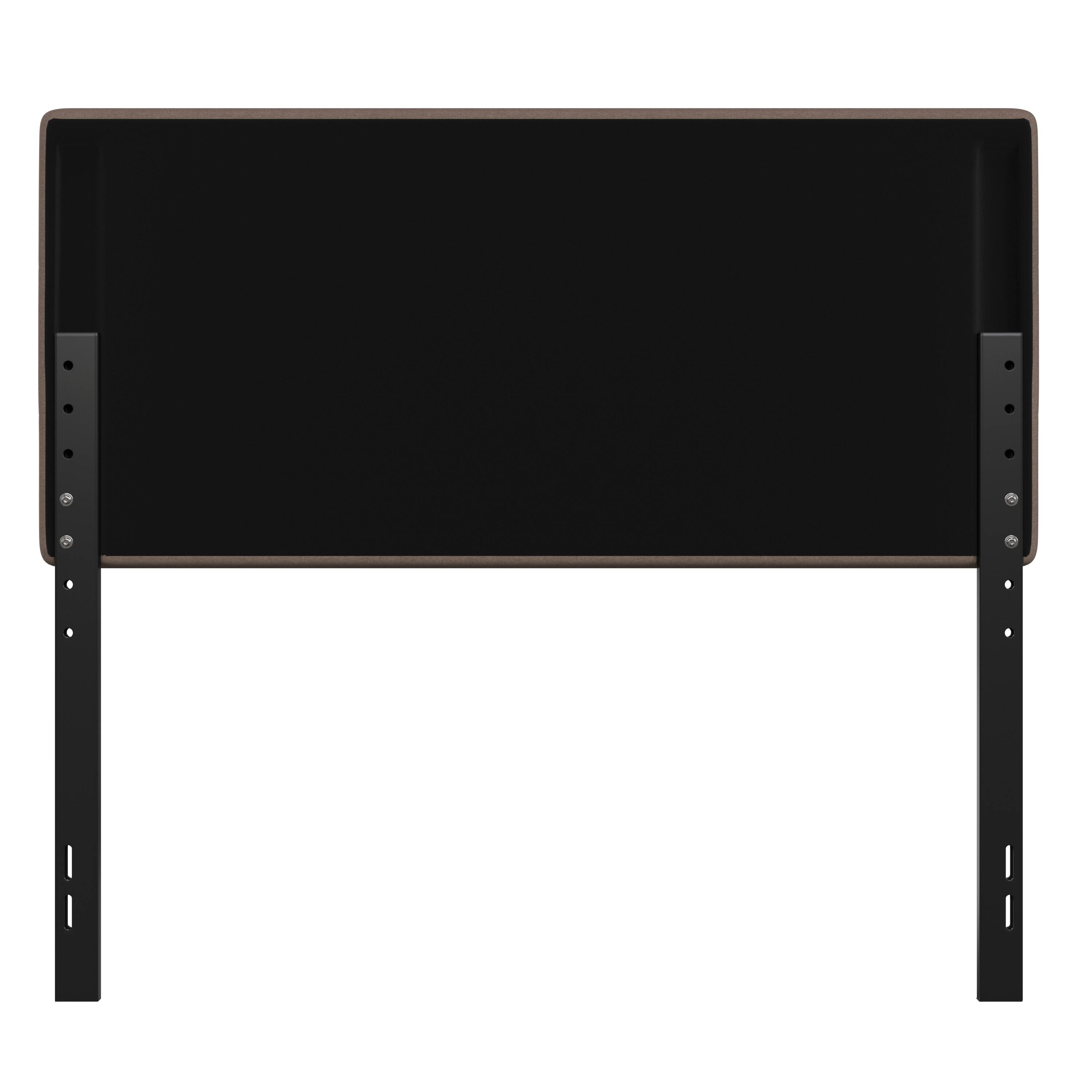 Alt View 7. Emma + Oliver - Gannon Modern Upholstered Headboard with Horizontal Line Stitching and Adjustable Height Rails - Taupe.