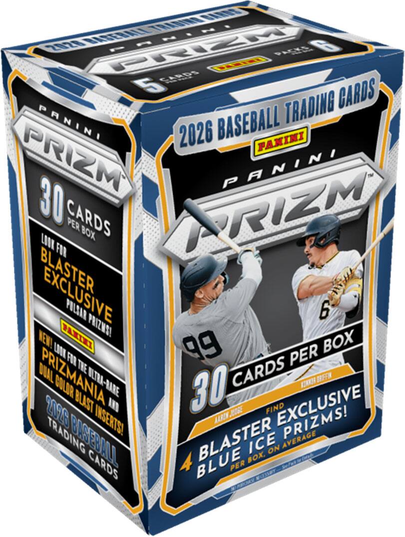 TRADING 2026 BASEBALL 6 PRIZM CARDS PANINI PACKS 5 CARDS PANINI BASEBALL TRADING 2026 PANINI PRIZM 30 PANINI

LOOK FOR CARDS PER BOX PRIZM BLASTER EXCLUSIVE PULSAR 6 NEW! PANINI PRIZMS! LOON 99 PER BOX FOR THE PRIZMANIA DUAL COLOR ULTRA-RARE 30 CARDS KONNER BRIFFIN 2026 BLAST AND JUIGE FIND EXCLUSIVE INSERTS! AARON PRIZMS! TRADING BASEBALL BLASTER ICE BOX, ON AVERAGE CARDS BLUE PER NECESSARY