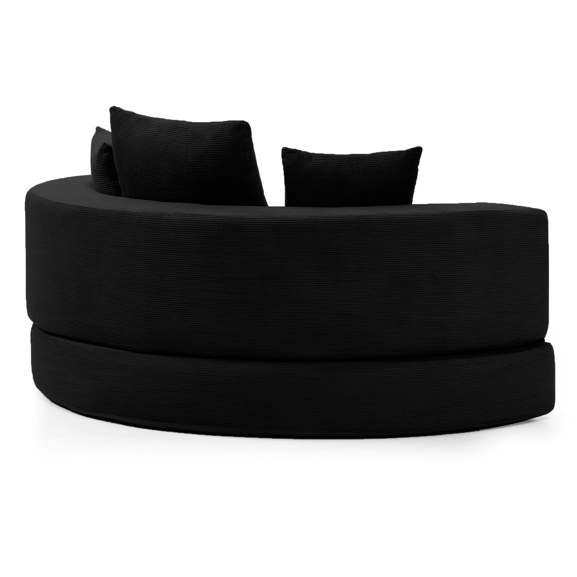 Alt View 8. Boyel Living - Convertible Corduroy Sofa Couch Bed Multi Functional Folding Futon Floor Lounge Sofa No Assembly Black - Black.