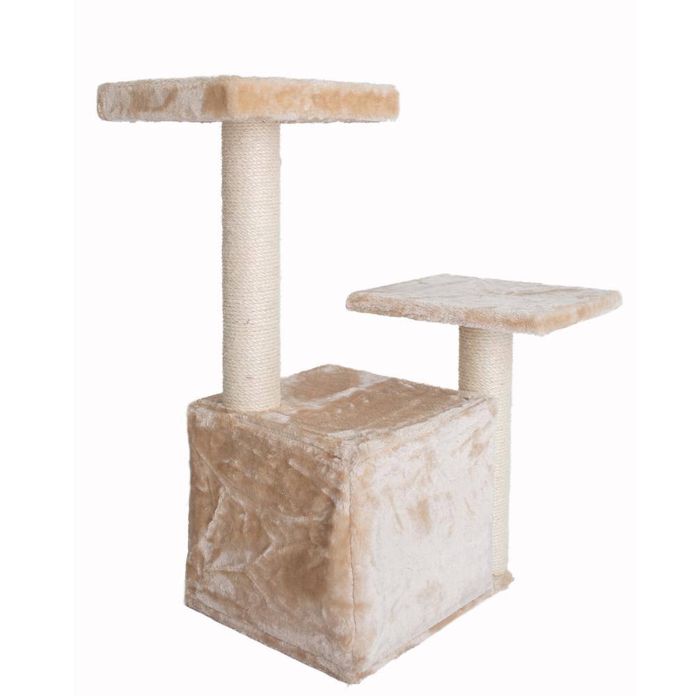 Back. Armarkat - Classic Real Wood Cat Tree 32Inch Beige - Beige.