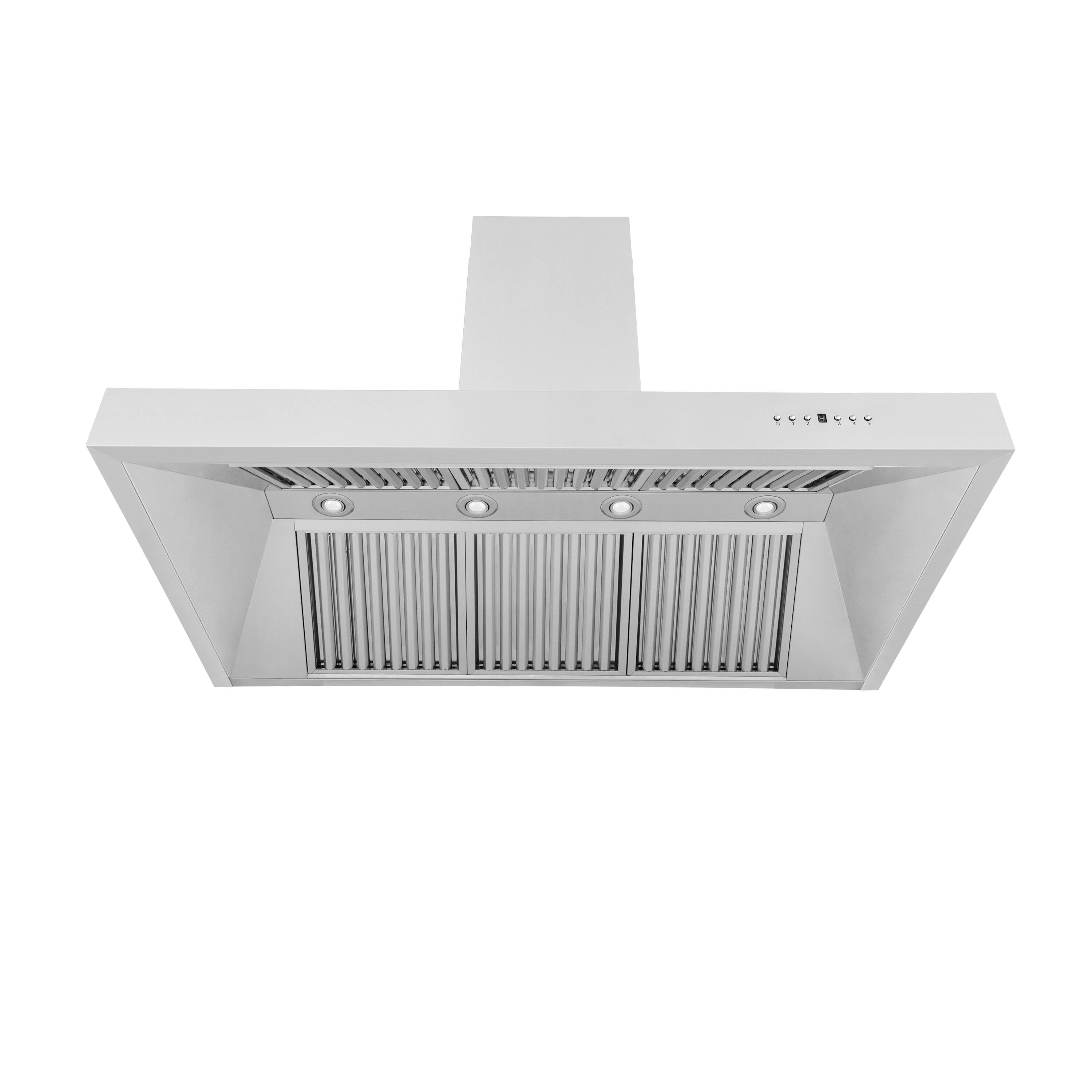 Back. ZLINE - ZLINE 48 in. Ducted Wall Mount Range Hood with Dual Remote Blower in Stainless Steel (697-RD-48) - Stainless Steel.