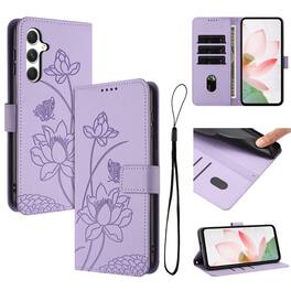 Dteck - Shockproof Wallet Case for Samsung Galaxy A16 5G with Detachable Wrist Strap, Protective PU Leather Folio Stand Cover - Purple