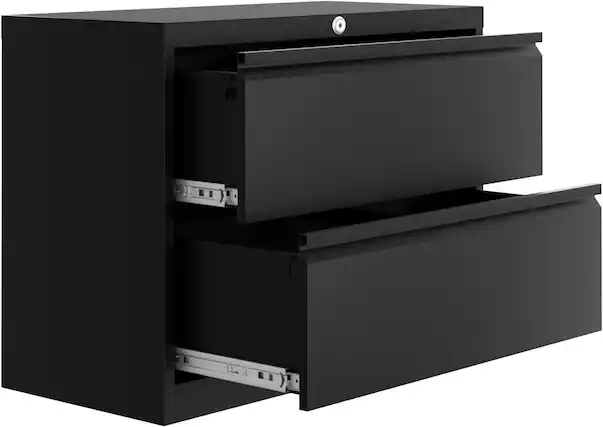 Front. Acekool - 2-Drawer File Cabinet, with Lock.