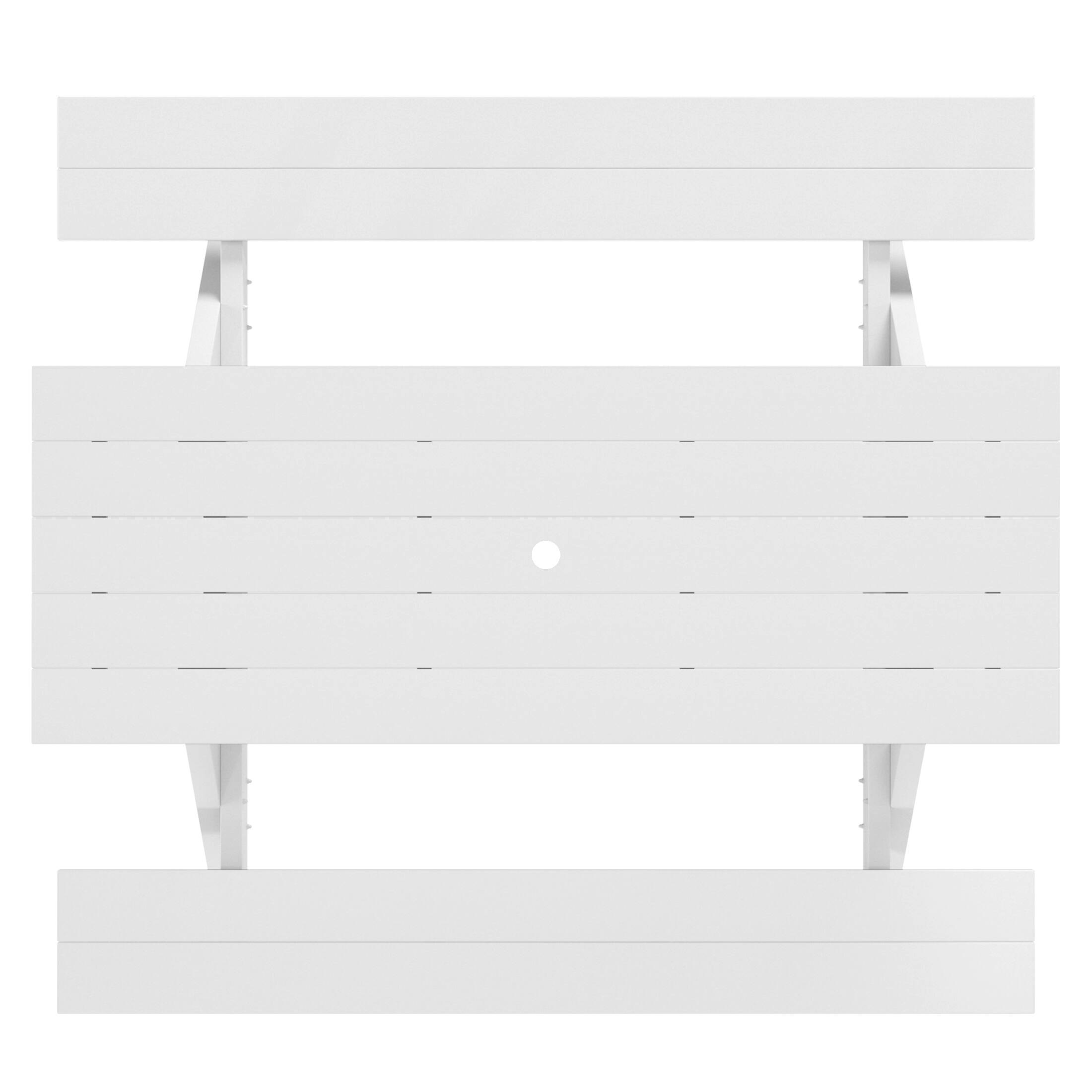 Alt View 1. WestinTrends - WestinTrends Greenville Outdoor 70" HDPE Plastic Picnic Table Bench With Umbrella Hole - White.