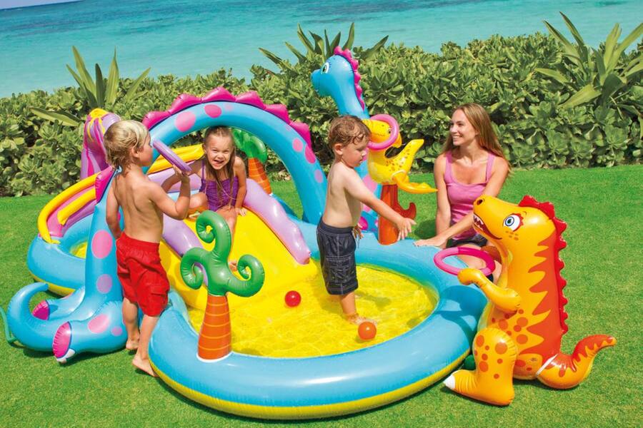 Intex Inflatable Pool Children Intex 11ft x 7.5ft x 44in Dinoland Kids’ Inflatable Pool Multi - Best Buy