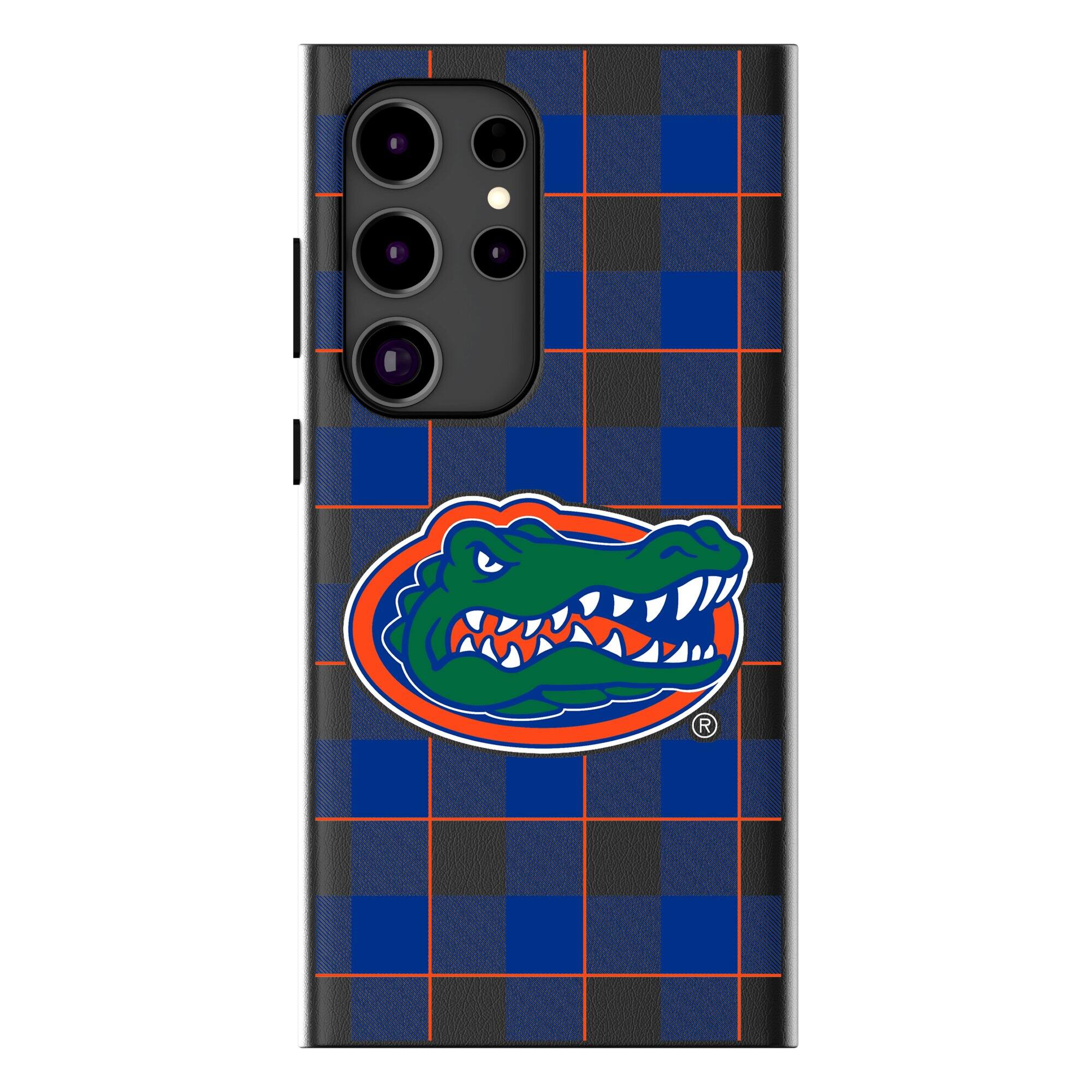 Front. Keyscaper - Florida Gators Plaid Galaxy Magnetic Bump Case - S24 Ultra - Black.
