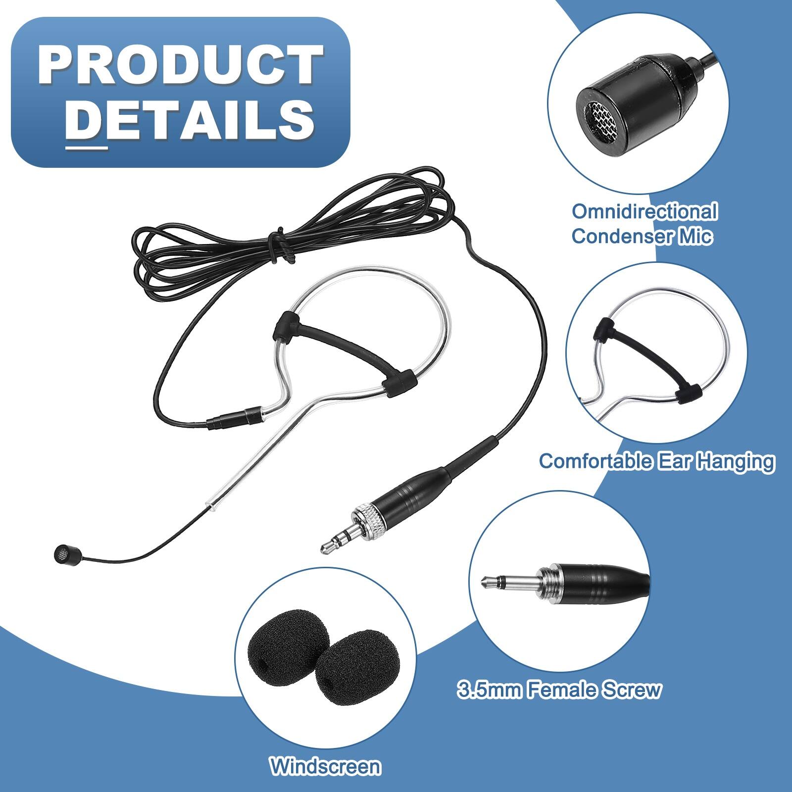 PRODUCT DETAILS

- Omnidirectional Condenser Mic
- Comfortable Ear Hanging
- 3.5mm Female Screw
- Windscreen