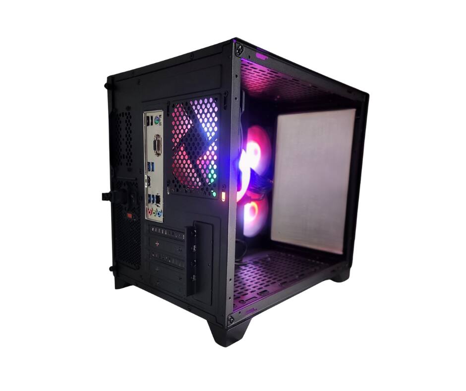 Back. Odyssey Computers - Vesta V2 Gaming Desktop, Intel Core i5 upto 4.3GHz - 16GB RAM - 1TB NVMe SSD - NVIDIA GeForce GTX 1660S WiFi  W11P - Black.