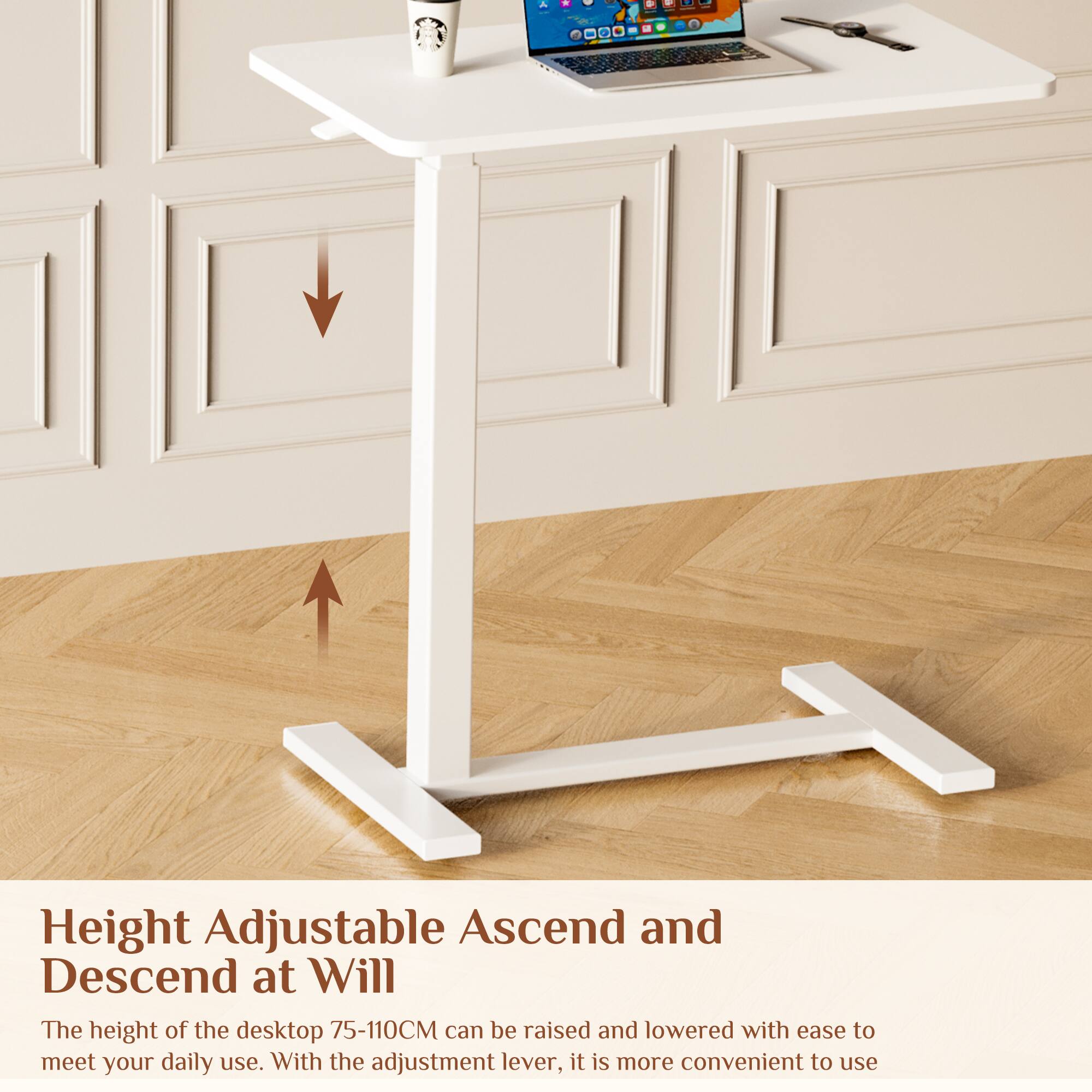 Height Adjustable Ascend and Descend at Will

The height of the desktop 75-110CM can be raised and lowered with ease to meet your daily use. With the adjustment lever, it is more convenient to use.