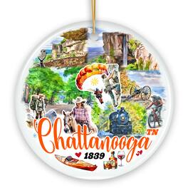 OrnamentallyYou - Adventurous Chattanooga Mountain Town Ornament, Tennessee Lookout Point Christmas Gift (Version 1) - Multi-colored