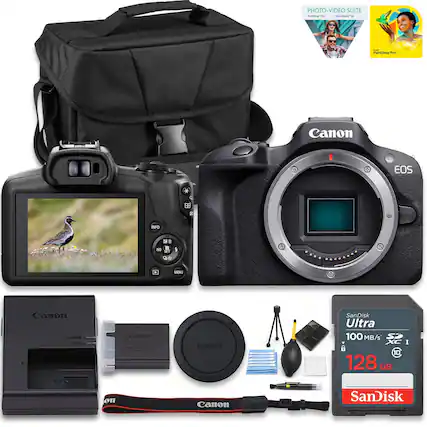 PHOTO-VIDEO SUITE PaintShopPro * Canon EOS * 0 3 INFO of 1 SC V T 6 5 D MENU canon CHARGE FLAL anon Canon SanDisk Ultra 100 MB/s' SP I D 10 128 GB