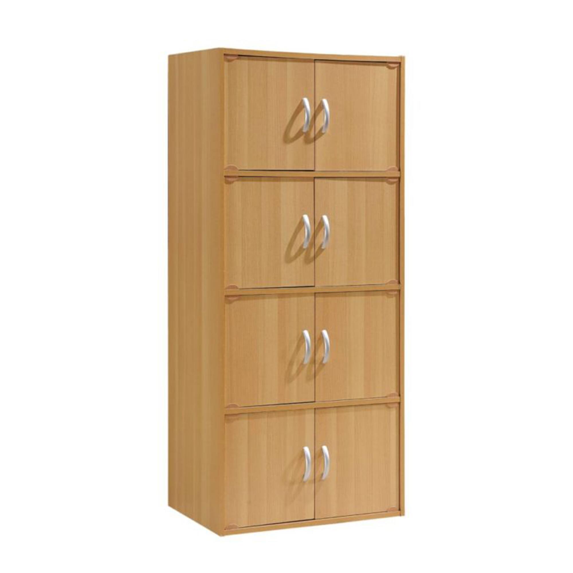 Hodedah - 8 Door Enclosed Multipurpose Storage Cabinet for Home and Office - Beech