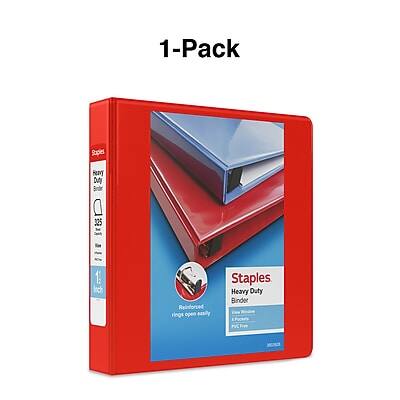 1-Pack Staples Heavy-Duty Binder 325 1 Inch Reinforced Rings Open Easily Heavy Duty Binder