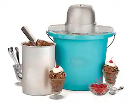 Nostalgia - 4-qt. Electric Ice Cream Maker with Easy-Carry Handle - Blue