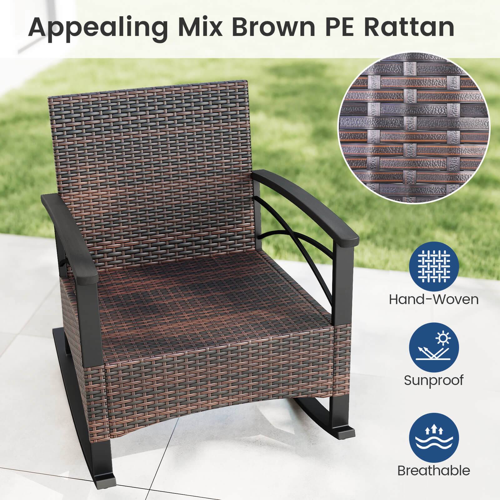 Appealing Mix Brown PE Rattan  
Hand-Woven  
Sunproof  
Breathable
