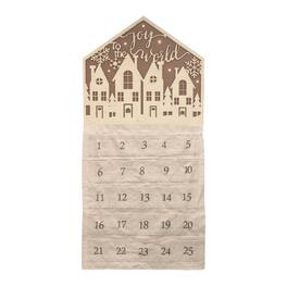 BreeBe - LED Joy to the World Christmas Countdown 34.5"H - Brown, Beige