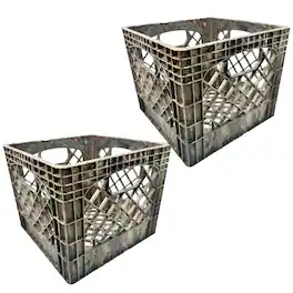 Mirapet - Milk Crate, Stackable Plastic Storage with Handles, 16 Qt, Camo, 2 Pack - Camouflage