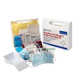 First Aid Only - Wall-Mount Bloodborne Pathogen And Bodily Fluid Spill Kit, 23 pieces (214-U/FAO) - Multicolor