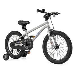 Costway - 18-Inch Kid's Bike for 4-8 Years Old with Adjustable Saddle & Anti-slip Handlebar - Silver