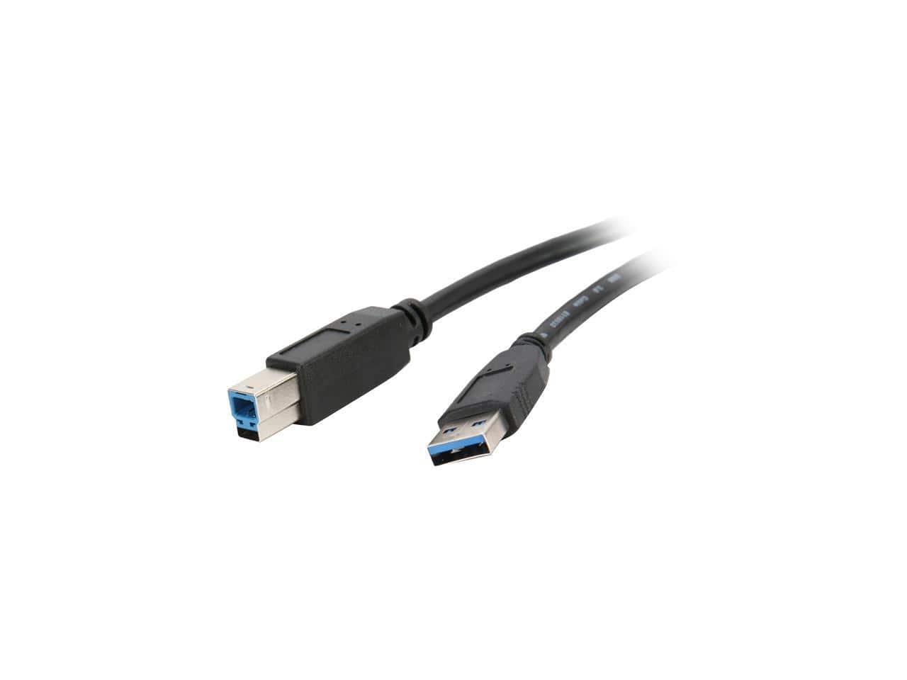 Nippon Labs - USB3-6AB-2P 6 ft. USB 3.0 Type A Male to B Male Cable for Printer and Scanner, Black - 2 Packs