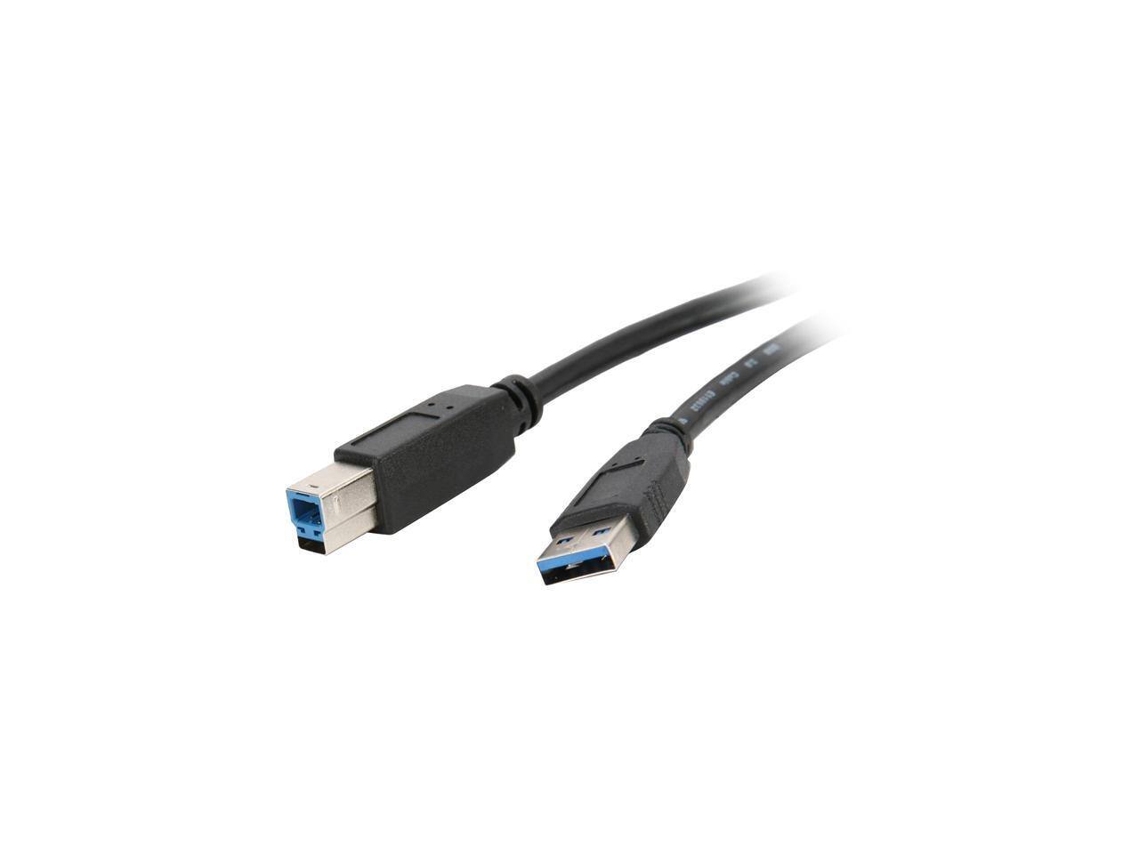 Front. Nippon Labs - Nippon Labs USB3-6AB-2P 6 ft. USB 3.0 Type A Male to B Male Cable for Printer and Scanner, Black - 2 Packs.