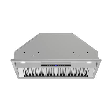 Front. Streamline - 34 in. Frascati Ducted Insert 350 CFM Range Hood, Baffle Filters, Touchpad Control, LED Lights - Brushed Stainless Steel.