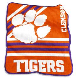 Logo Brands - Clemson Tigers 50'' x 60'' Team Plush Raschel Throw Blanket - Multicolor