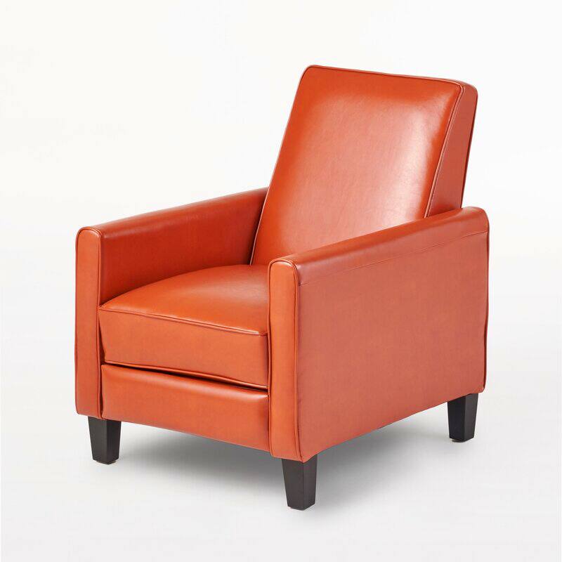 Left. TinyHomie - Recliner Push Back Chair for Elegant Home Décor Orange - Orange.