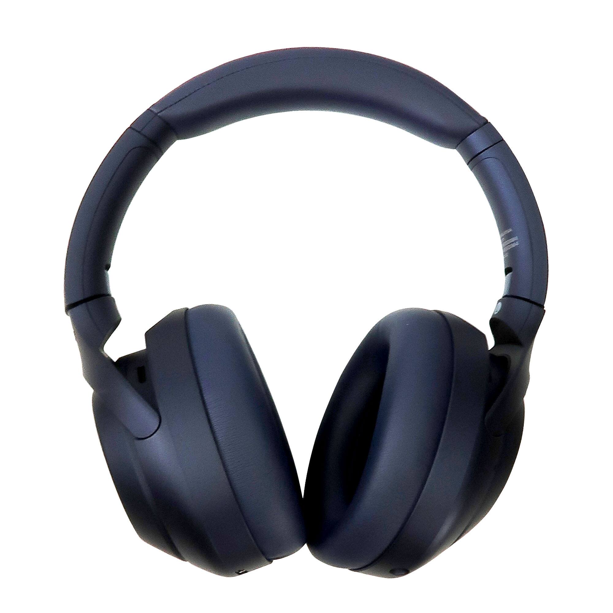 Angle. Sony - Sony WH-1000XM4 Wireless Over-the-Ear Headphones Blue with JBL T110 Headphones - Black.