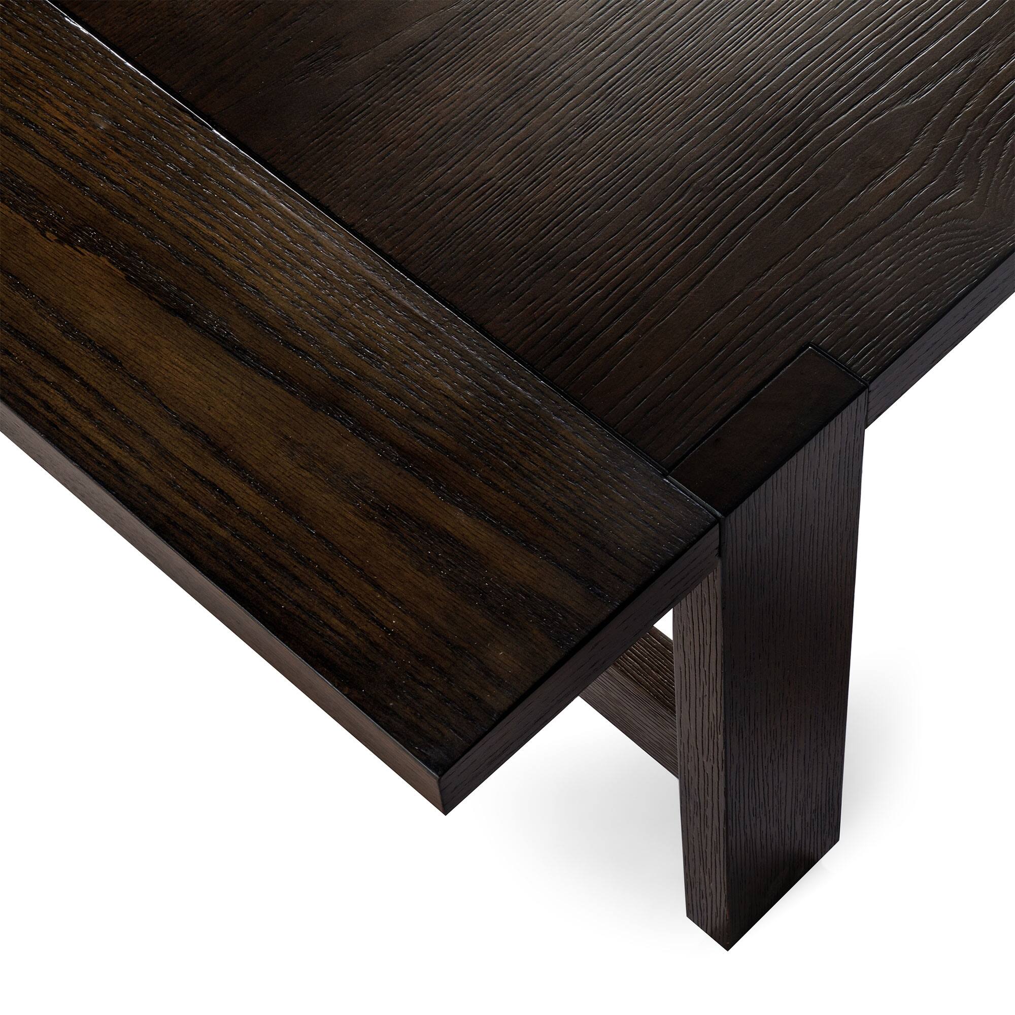 Alt View 4. Maven Lane - Maven Lane Angelo Rustic 48" x 24" Rectangular Wooden Coffee Table, Aged Brown - Aged Black.