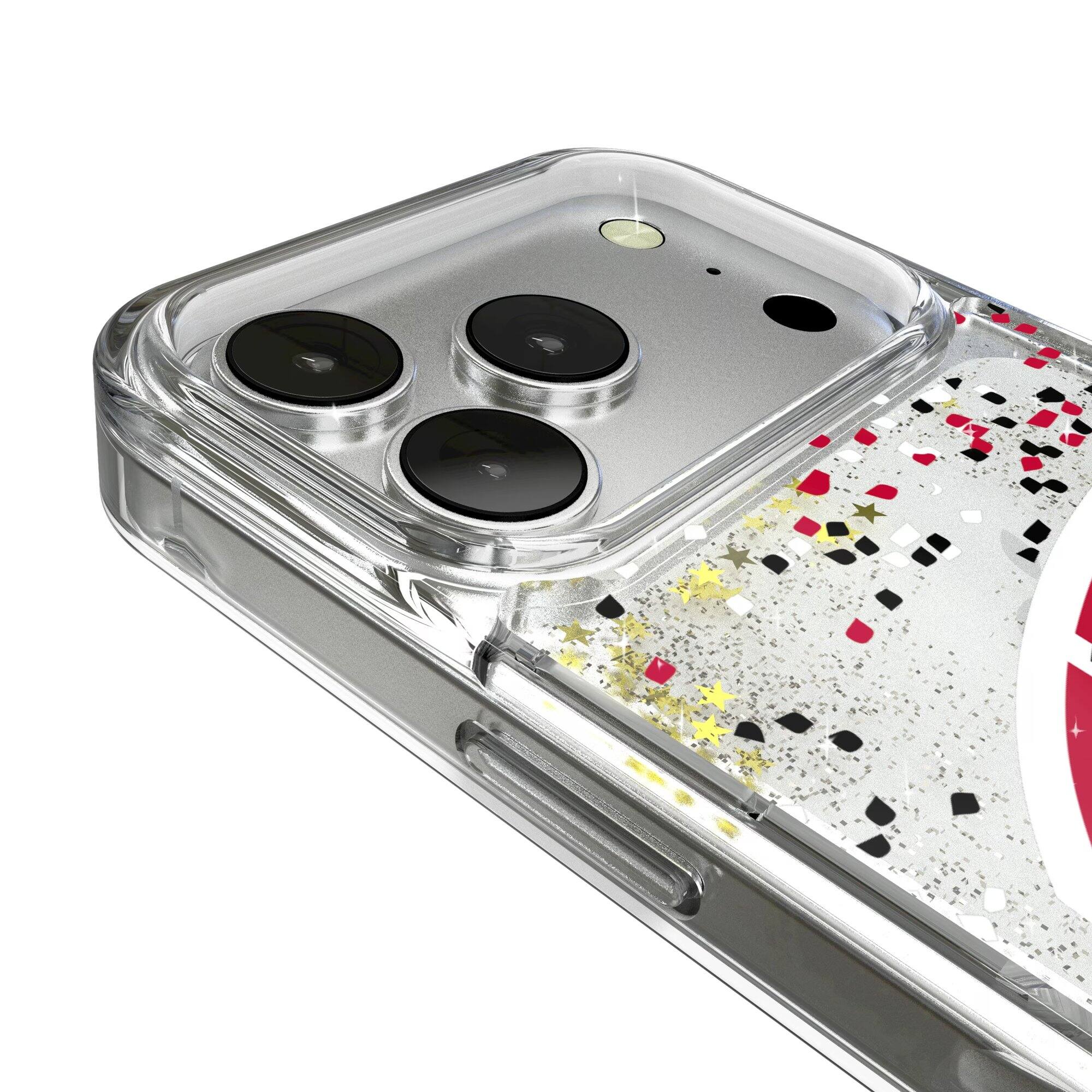 Alt View 2. Keyscaper - Wisconsin Badgers iPhone Glitter Confetti Design Case - 14 - Multicolor.