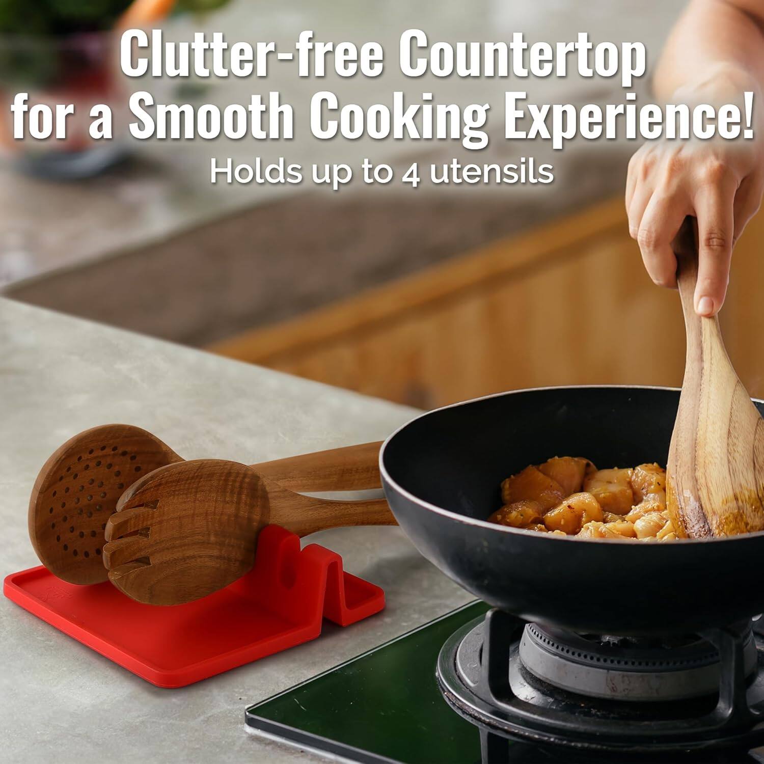 Clutter-free Countertop for a Smooth Cooking Experience!  
Holds up to 4 utensils
