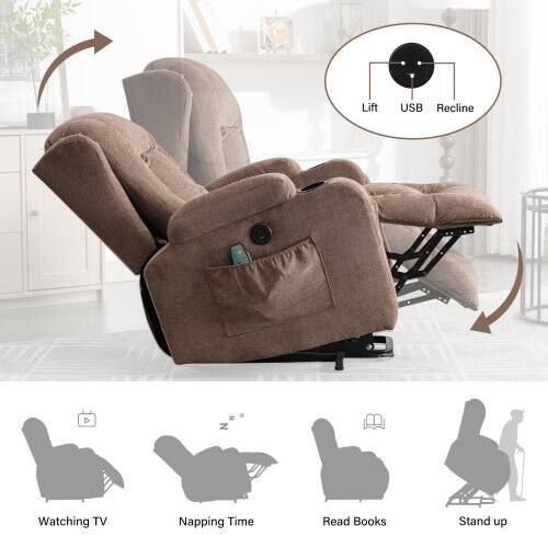 Lift USB Recline D  
Watching TV  
Napping Time  
Read Books  
Stand up