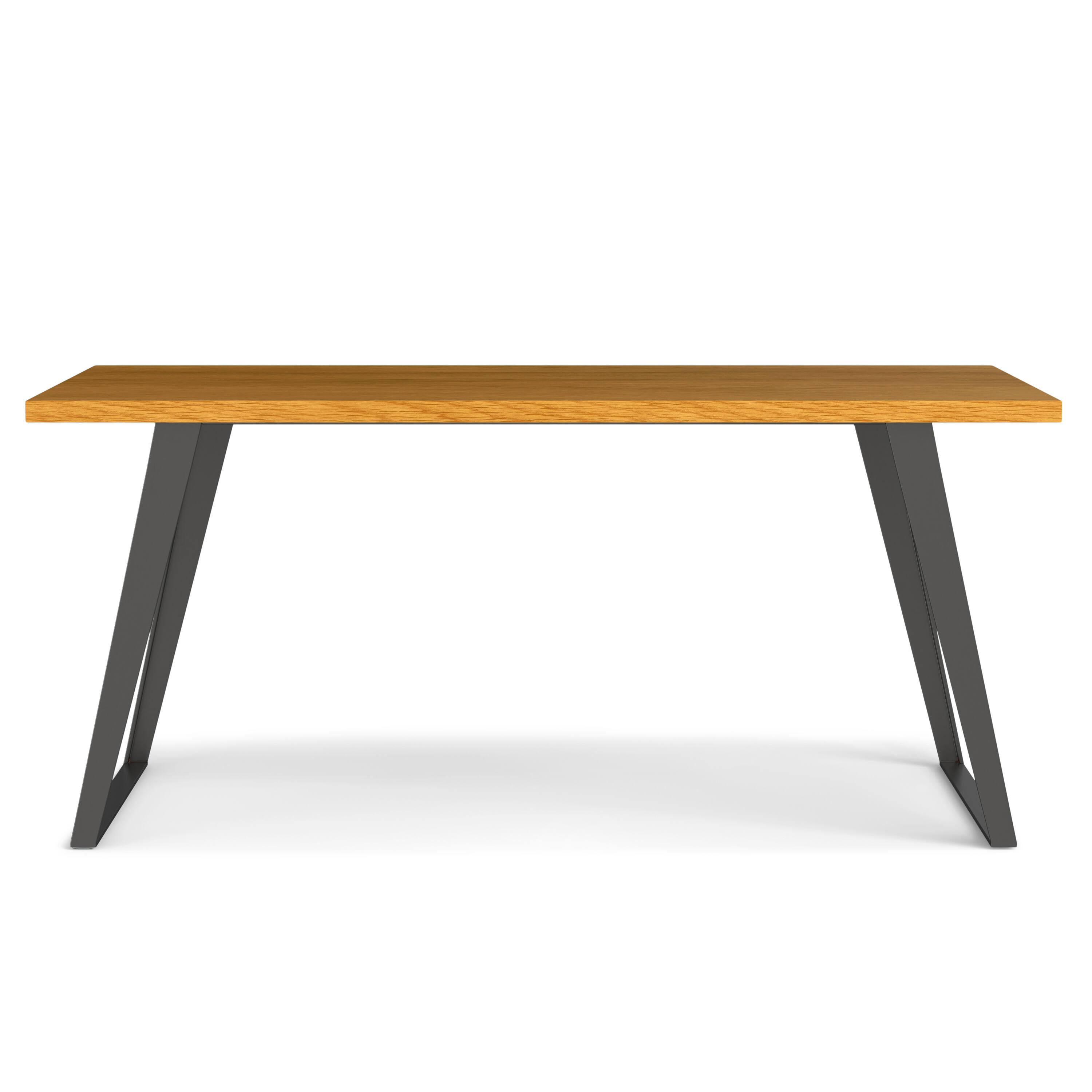 Left. Simpli Home - Lowry 66 inch x 40 inch Rectangle Modern Industrial Dining Table in Oak Veneer - Oak Veneer.
