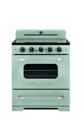 Unique Appliances - Classic Retro 3.9 Cu. Ft. Freestanding Induction Range with Air Fry - Summer Mint Green - Front_Zoom