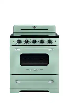 Unique Appliances - Classic Retro 3.9 Cu. Ft. Freestanding Induction Range with Air Fry - Summer Mint Green